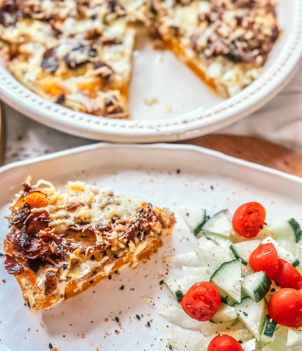 BILTONG, BUTTERNUT & CARAMELISED ONION QUICHE