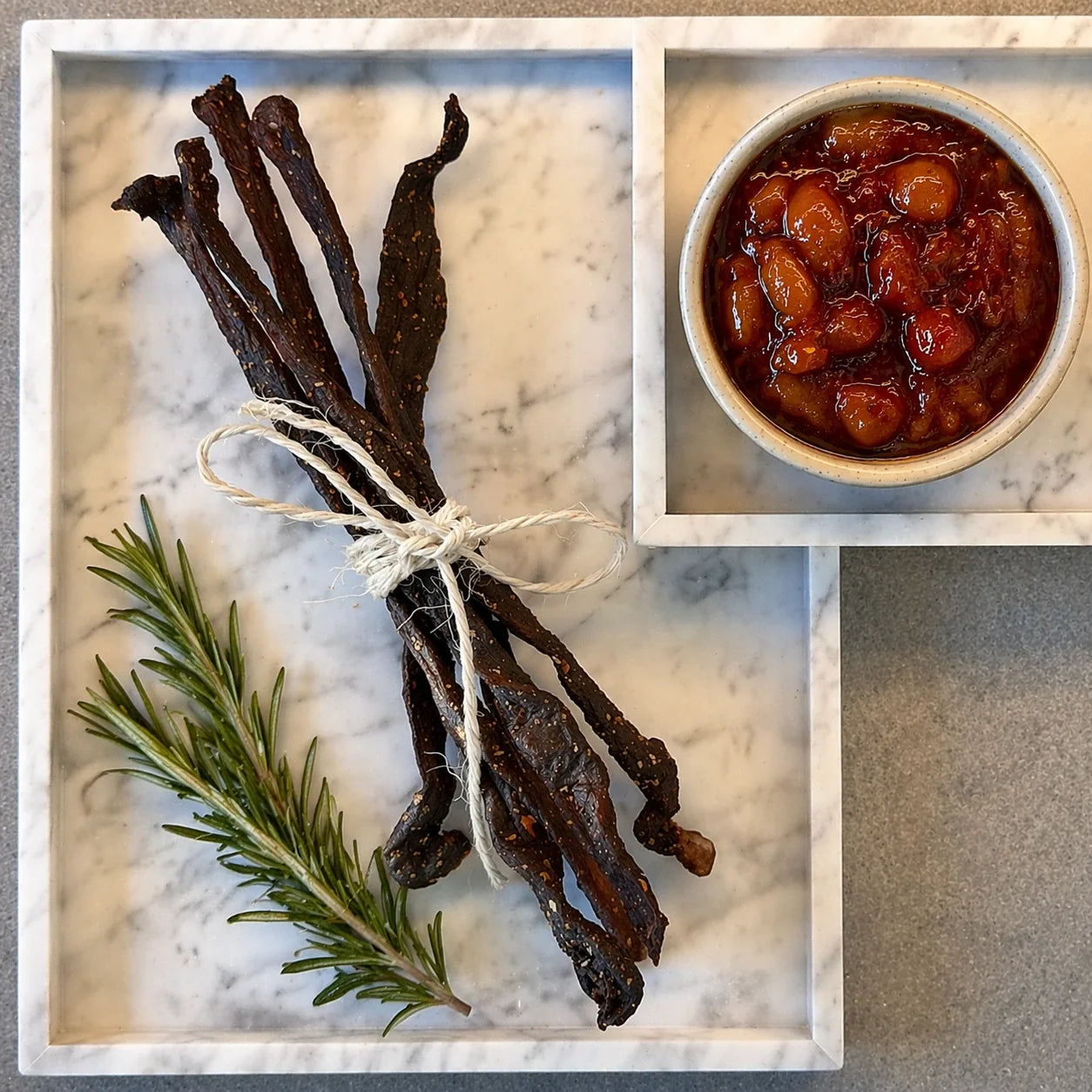 Chutney Stix thin premium beef strips with tangy chutney glaze in 150gr pack