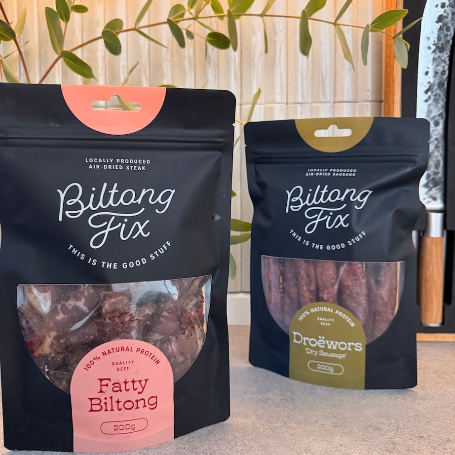 Sliced fatty biltong